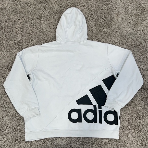 ADIDAS Post Game Badge of Sport Oversized White Pullover Hoodie Men’s Small - Picture 3 of 9